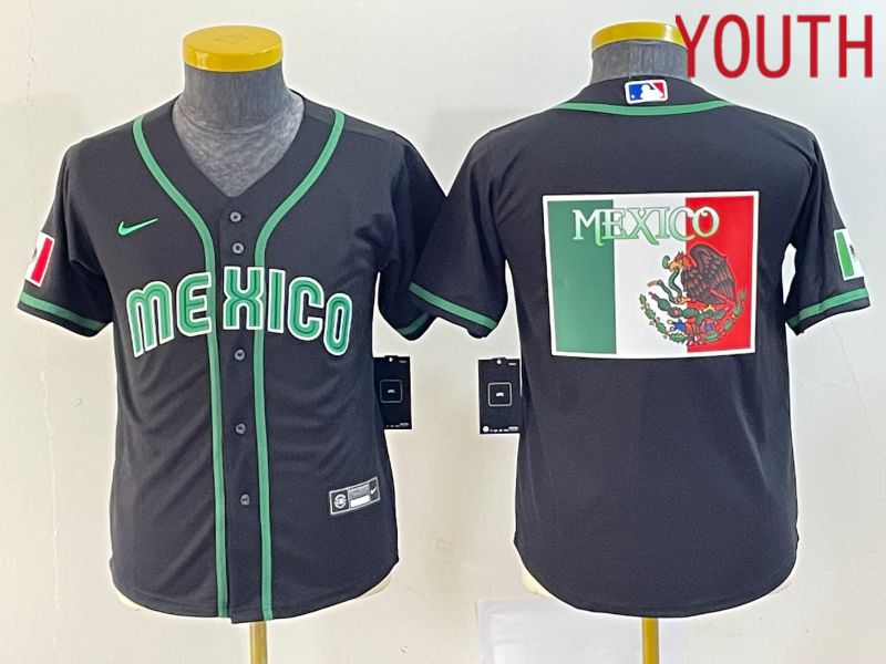 Youth 2023 World Cub Mexico Blank Black Nike MLB Jersey4